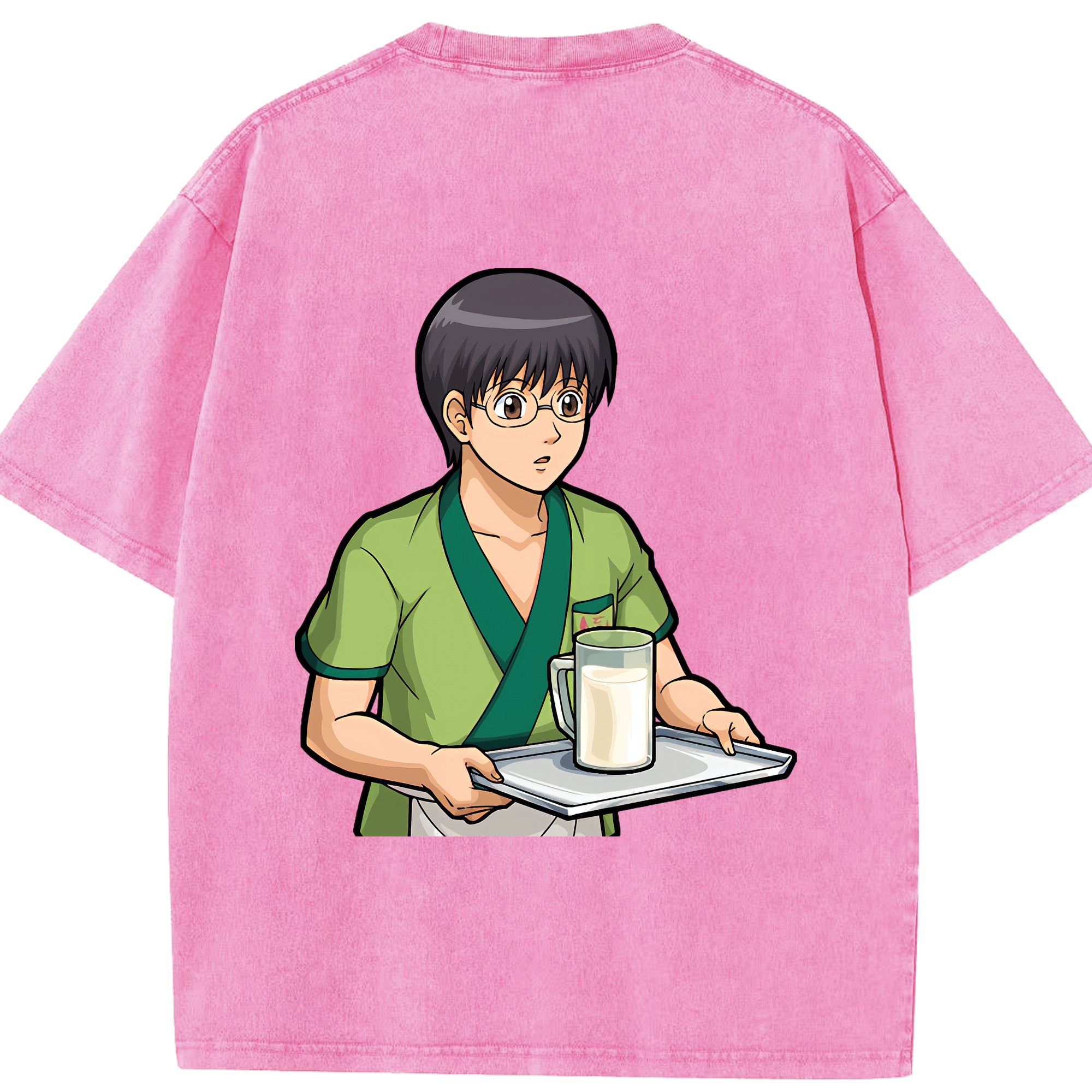 （画像用） ぎんたま 坂田銀時（さかたぎんとき） 神楽 志村新八（しむら しんぱち） GINTAMA Sakata Gintoki Kagura Shimura Shinpachi 綿100% ヴィンテージ風 半袖Tシャツ（背面プリント）